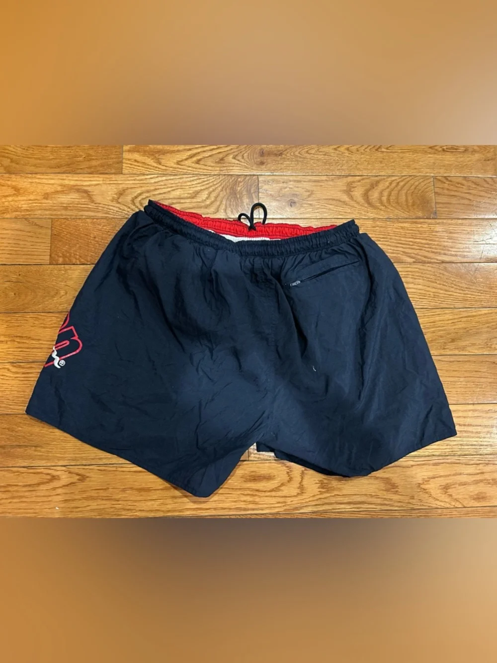 Vintage Champion Nylon Swim Trunks Shorts‎ Men's Size Large Navy Blue Drawstring